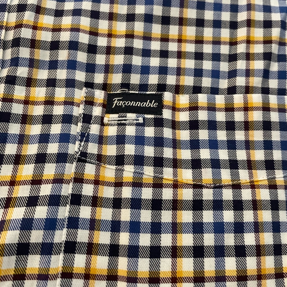 Faconnable Classique Multicolor Check Button Down… - image 3